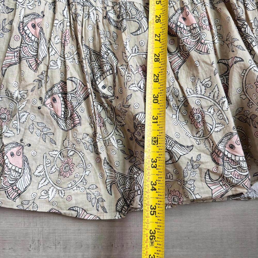 Anthropologie x Let Me Be Celeste Casual Printed Puff Sleeve Dress Size 10 - Picture 6 of 9